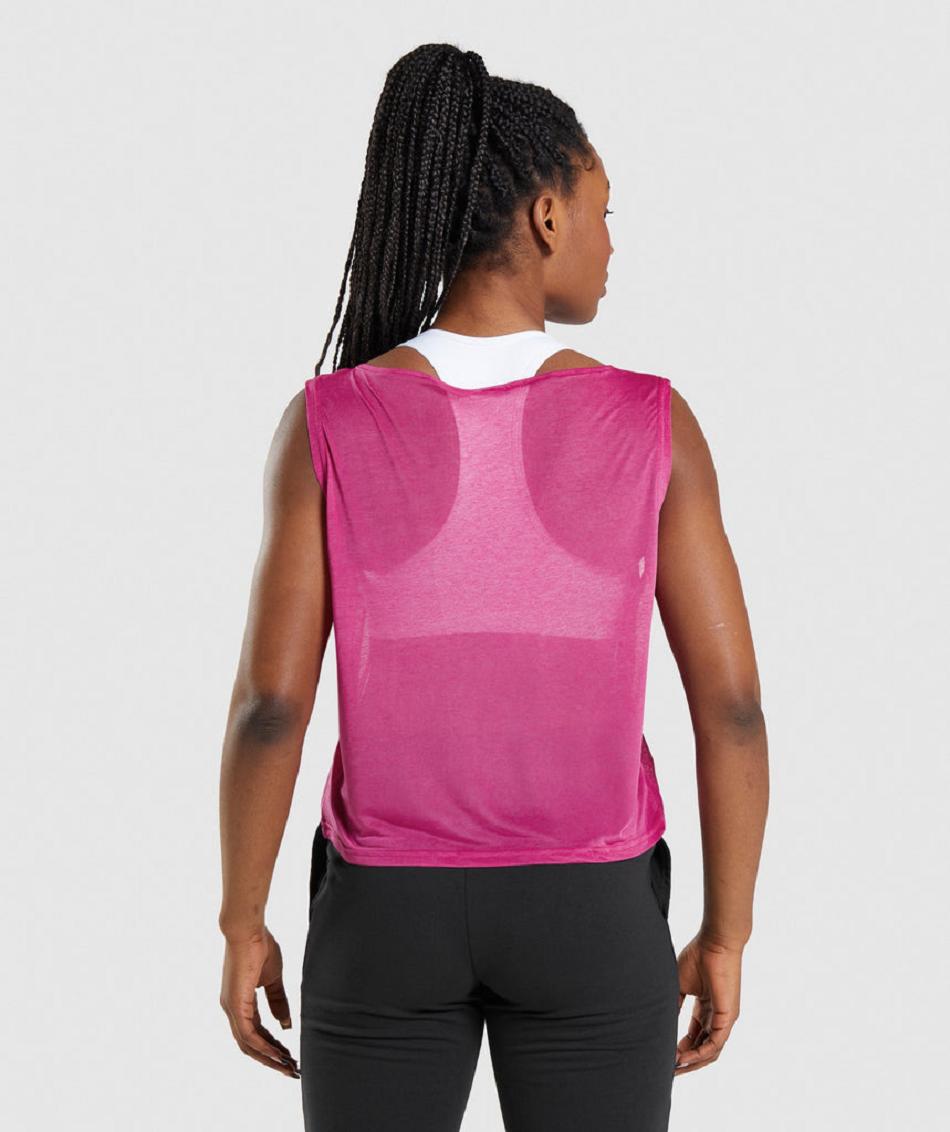 Camiseta Tirantes Gymshark Entrenamiento Oversized Mujer Rosas | CO 2395KOR